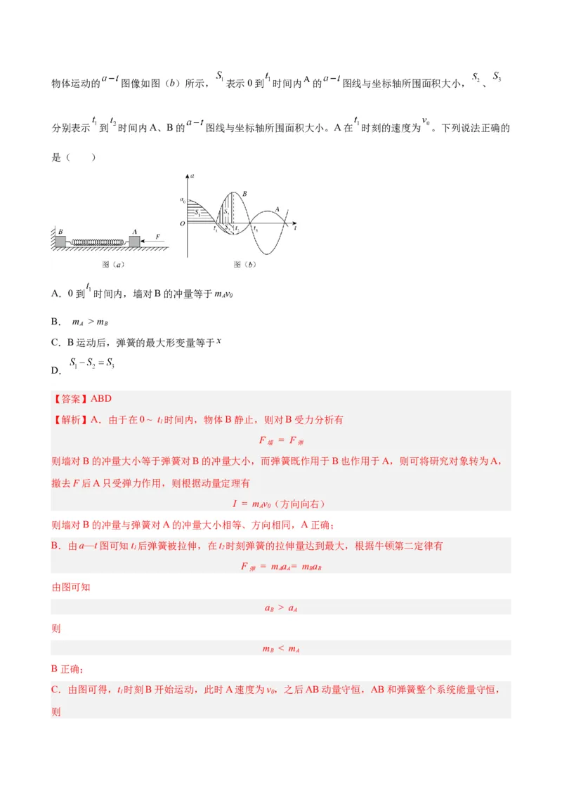 专题31动量的图像问题（解析卷）-十年（2014-2023）高考物理真题分项汇编（全国通用）_近10年高考真题汇编（必刷）_十年（2014-2024）高考物理真题分项汇编（全国通用）