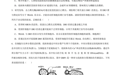 生物2026届高三高考模拟调研（一）试卷(1)_2026年1月_2601072026年重庆市高三康德高考模拟调研卷（一）（全科）