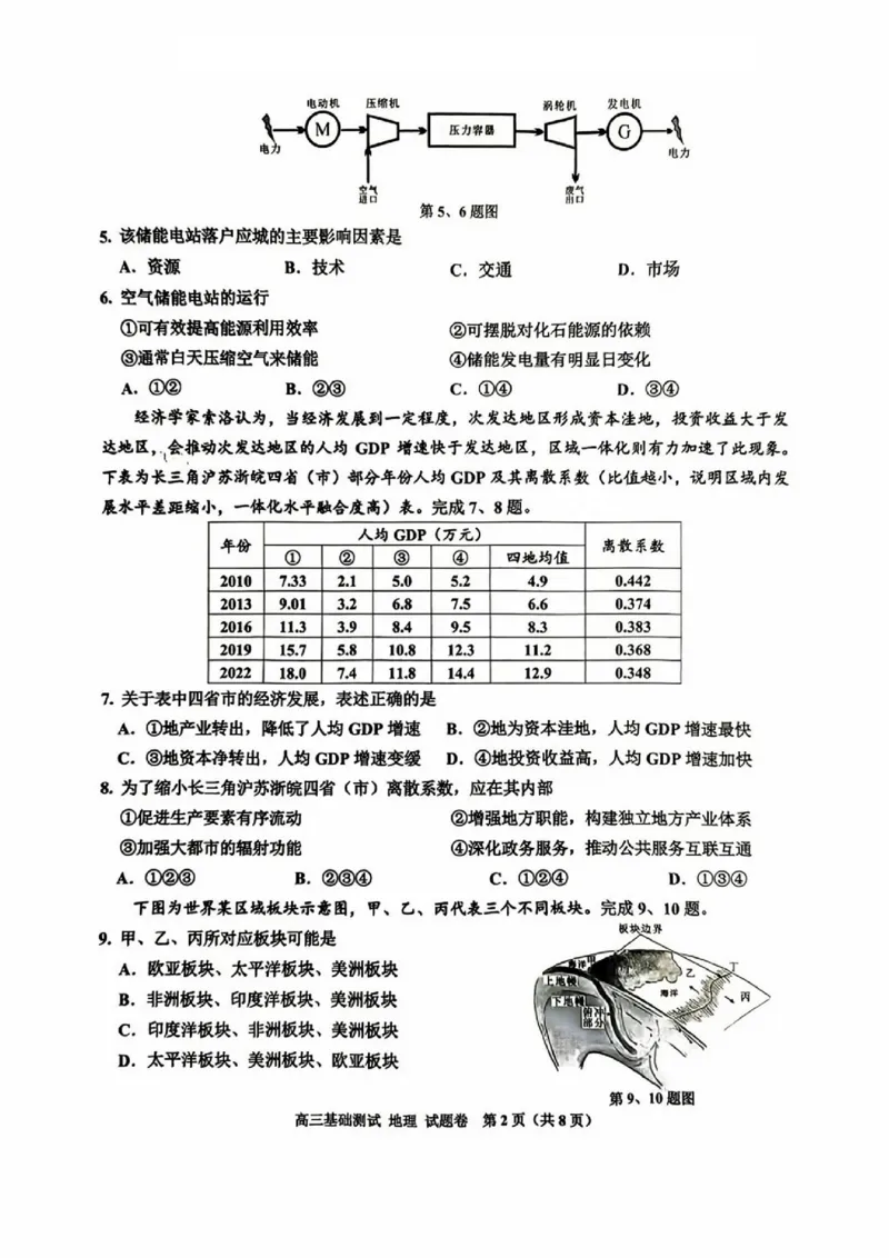 嘉兴高三上(9月基础)-地理试题+答案(1)_2023年10月_01每日更新_3号_2024届浙江省嘉兴高三9月基础测试