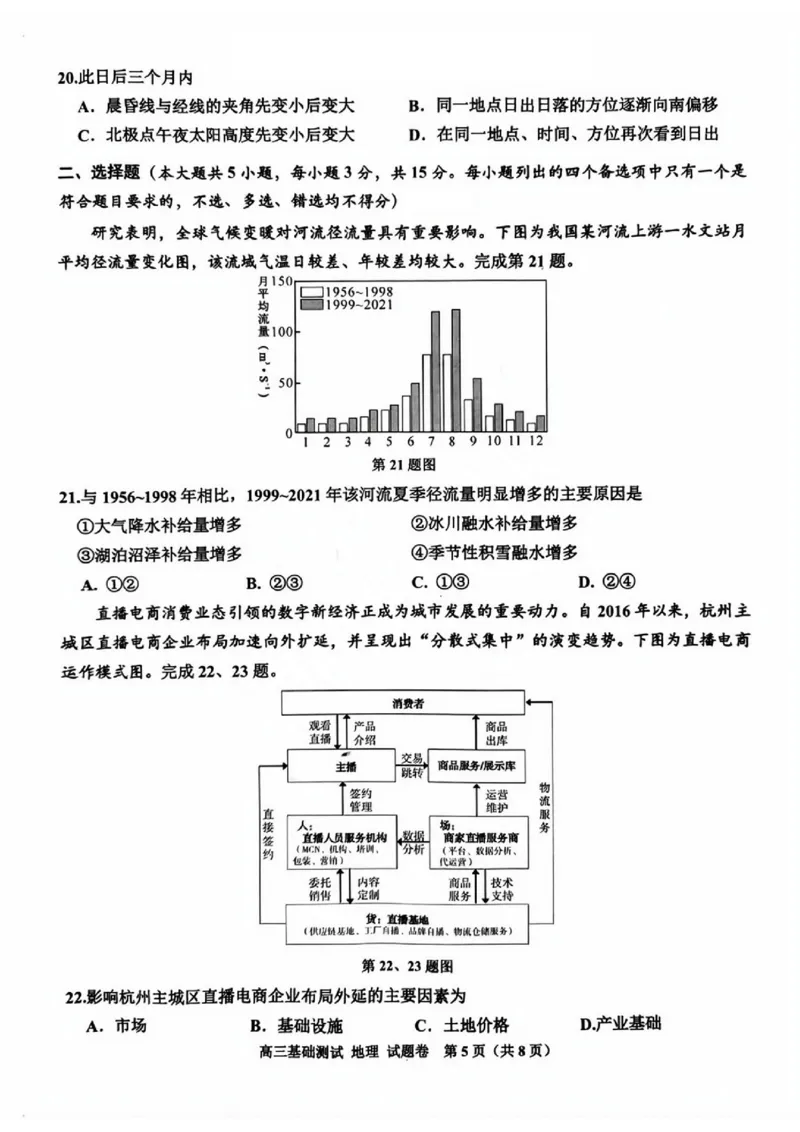 嘉兴高三上(9月基础)-地理试题+答案(1)_2023年10月_01每日更新_3号_2024届浙江省嘉兴高三9月基础测试