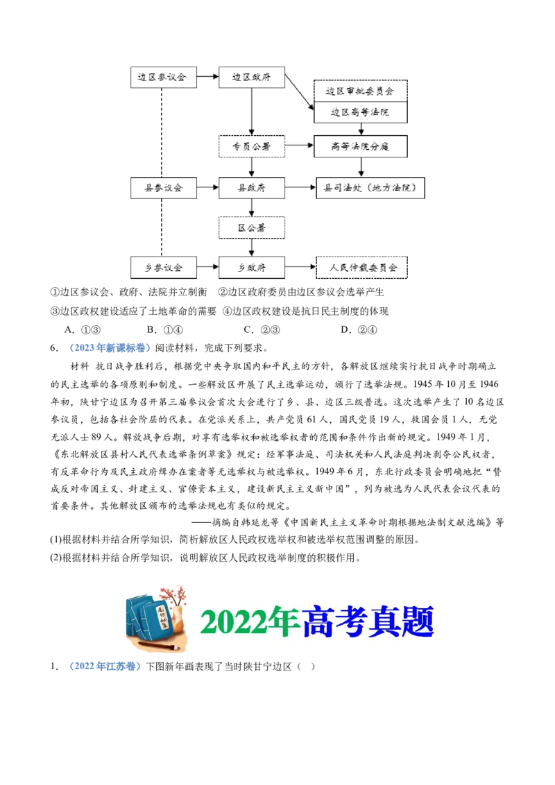 专题19选择性必修一：国家制度与社会治理（原卷卷）_近10年高考真题汇编（必刷）_十年（2014-2024）高考历史真题分项汇编（全国通用）