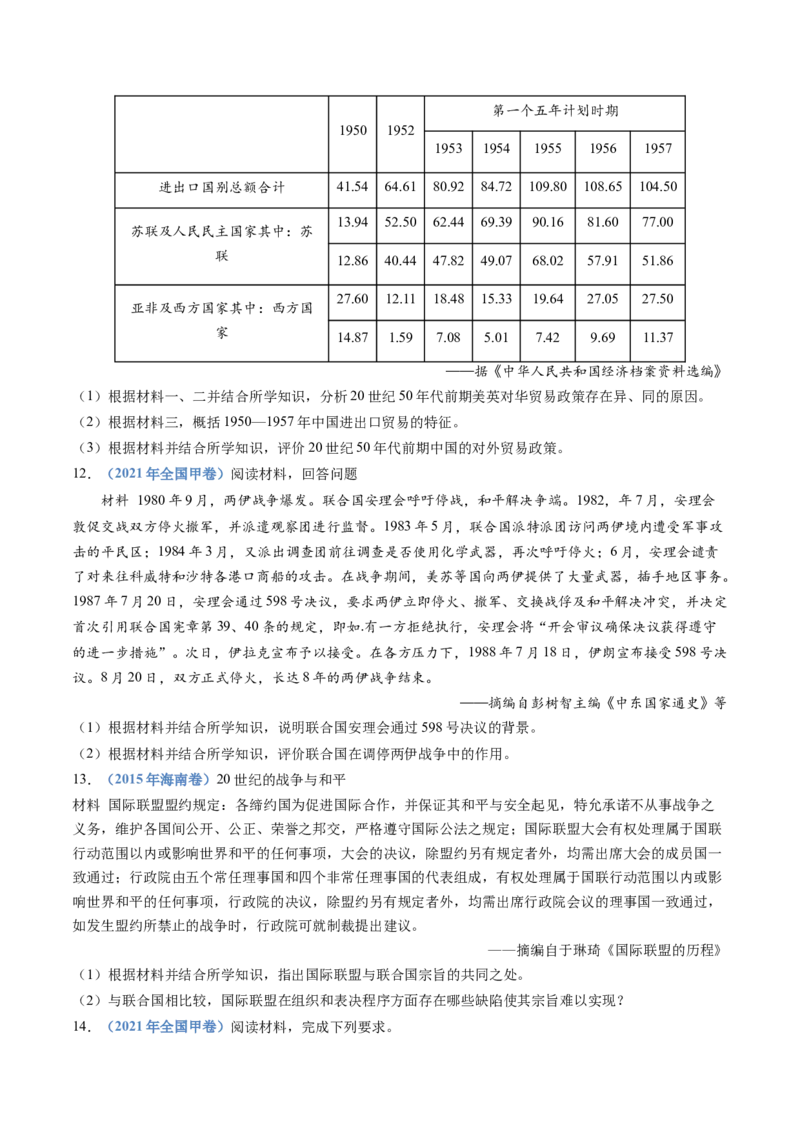 专题19选择性必修一：国家制度与社会治理（原卷卷）_近10年高考真题汇编（必刷）_十年（2014-2024）高考历史真题分项汇编（全国通用）