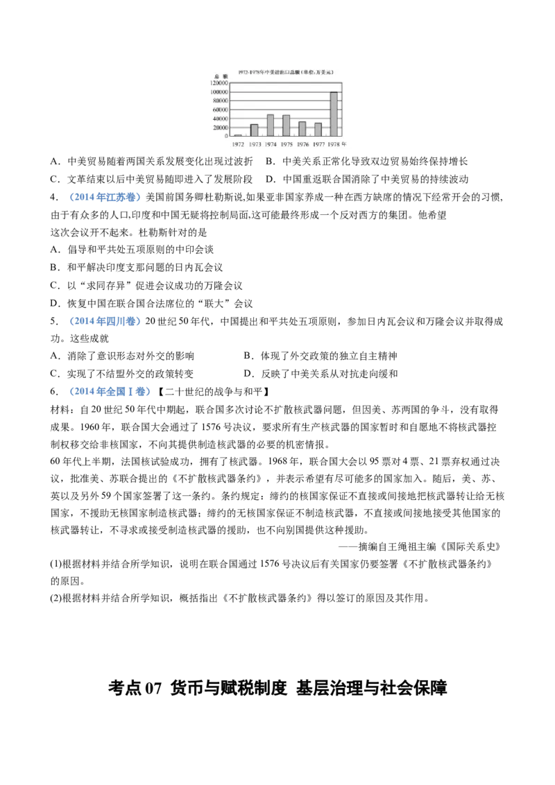 专题19选择性必修一：国家制度与社会治理（原卷卷）_近10年高考真题汇编（必刷）_十年（2014-2024）高考历史真题分项汇编（全国通用）