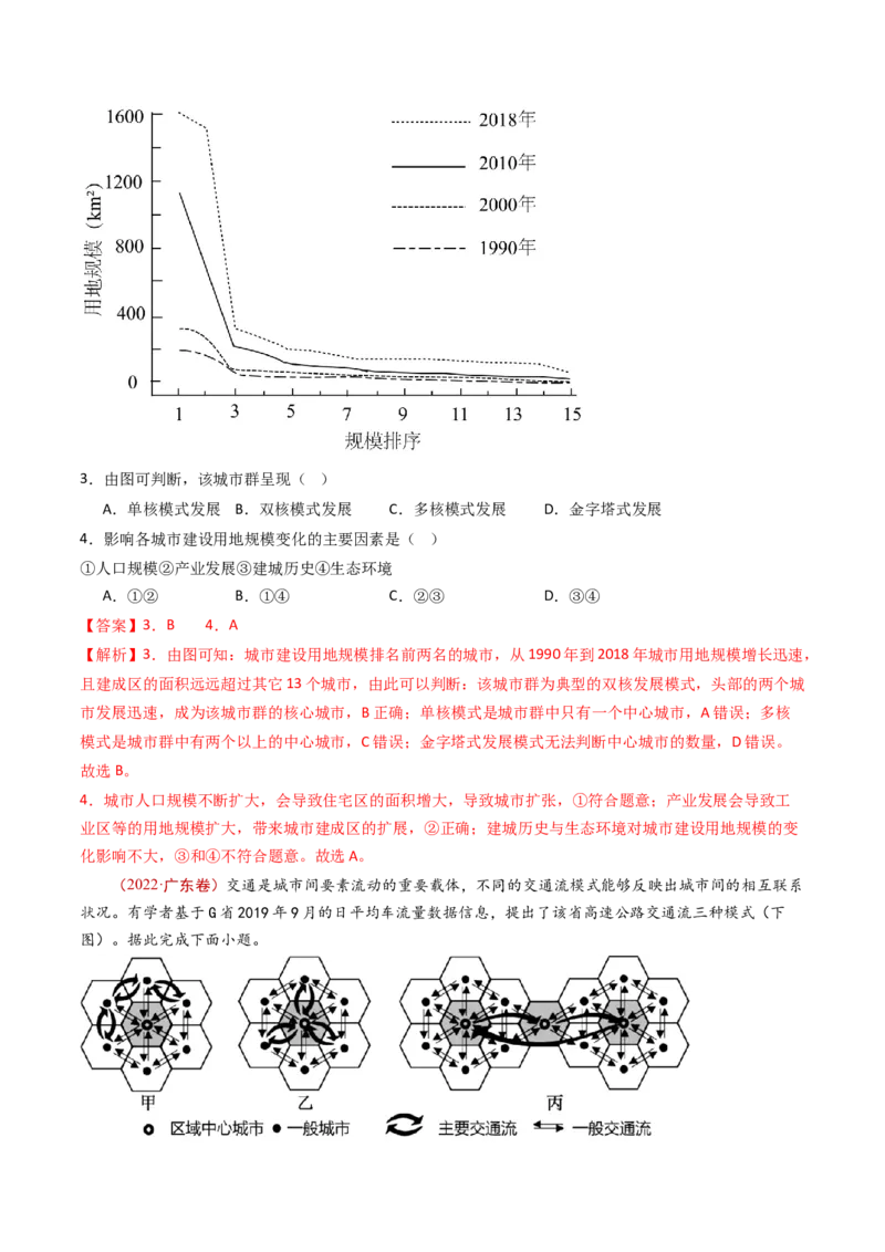 专题10城市和乡村-十年（2014-2023）高考地理真题分项汇编（解析卷）_近10年高考真题汇编（必刷）_十年（2014-2024）高考地理真题分项汇编（全国通用）