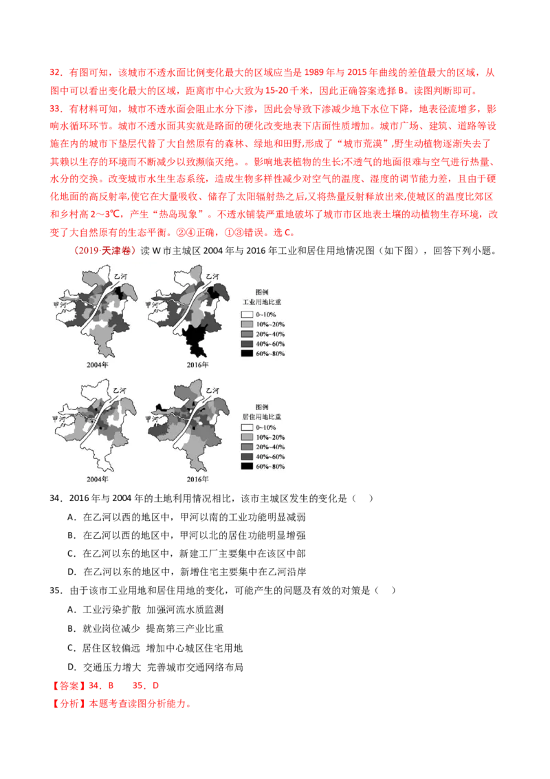 专题10城市和乡村-十年（2014-2023）高考地理真题分项汇编（解析卷）_近10年高考真题汇编（必刷）_十年（2014-2024）高考地理真题分项汇编（全国通用）