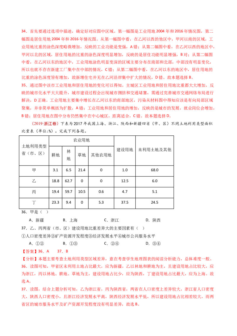 专题10城市和乡村-十年（2014-2023）高考地理真题分项汇编（解析卷）_近10年高考真题汇编（必刷）_十年（2014-2024）高考地理真题分项汇编（全国通用）