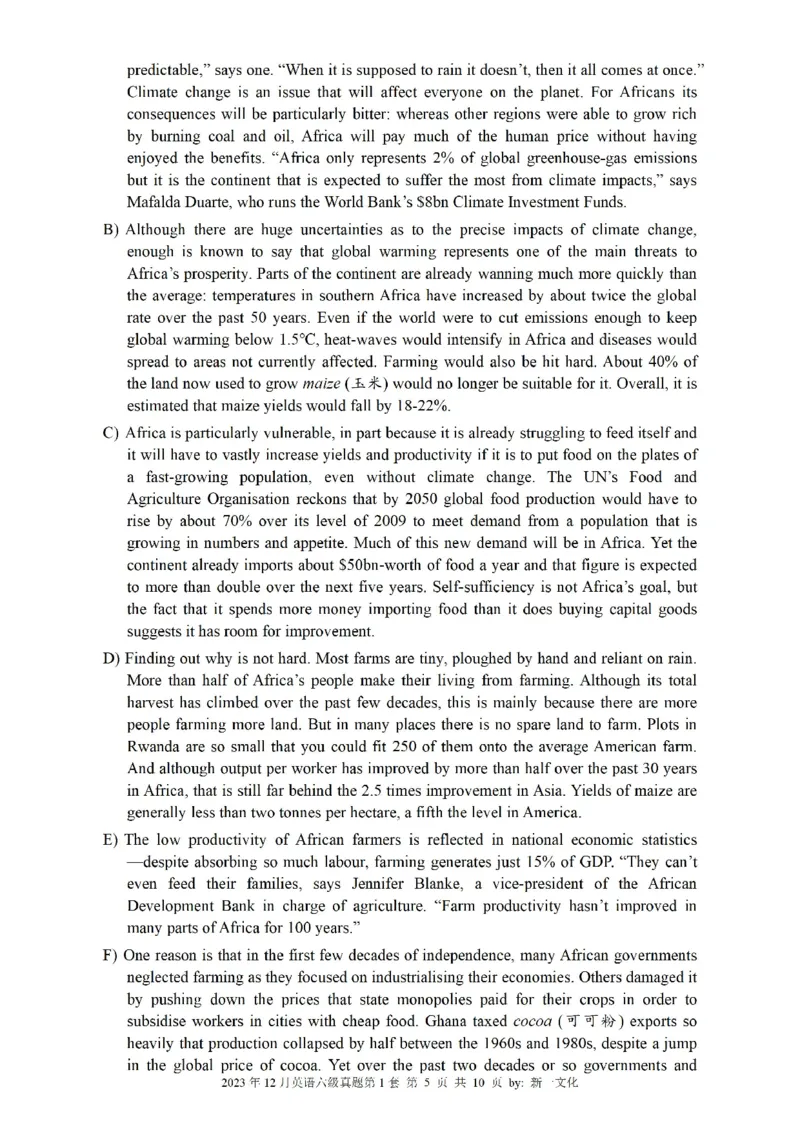 2023.12六级真题第1套可复制可检索，打印首选_英语四六级整合_英语四六级真题版本二此版为主此文件夹会持续更新_六级真题_1.六级真题+答案解析+听力音频_2023年12月CET6