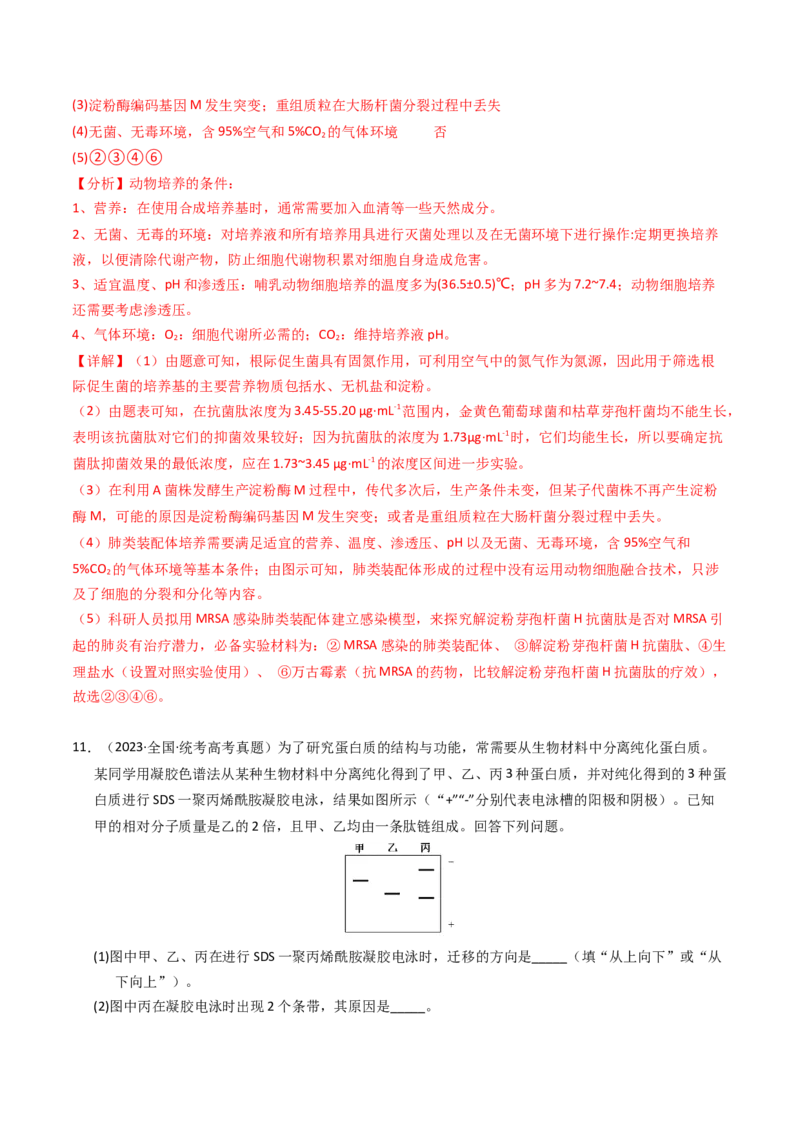 专题17发酵工程（解析卷）_近10年高考真题汇编（必刷）_十年（2014-2024）高考生物真题分项汇编（全国通用）_2023年高考真题和模拟题生物分项汇编（全国通用）
