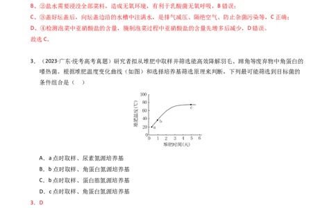 专题17发酵工程（解析卷）_近10年高考真题汇编（必刷）_十年（2014-2024）高考生物真题分项汇编（全国通用）_2023年高考真题和模拟题生物分项汇编（全国通用）