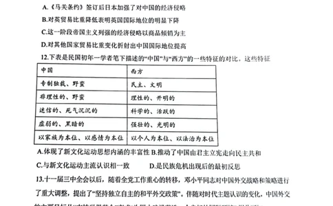 山西省大同市第一中学校2023-2024学年高三上学期10月月考历史试题(1)_2023年10月_0210月合集_2024届山西省大同市第一中学校高三上学期10月月考