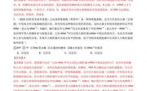 专题10遗传的分子基础（解析卷）_近10年高考真题汇编（必刷）_十年（2014-2024）高考生物真题分项汇编（全国通用）_十年（2014-2023）高考生物真题分项汇编（全国通用）