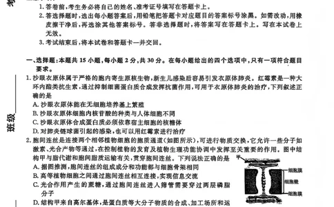 生物试题卷-吉林省吉林地区普通高中2025-2026学年度高中毕业年级2026届高三第二次调研测试（吉林二调）(1.15-1.17)(1)_2026年1月