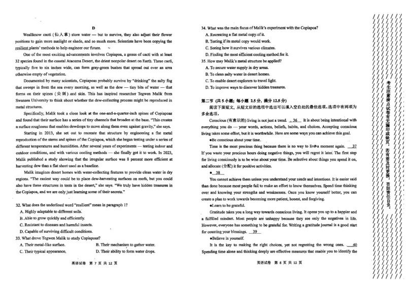 黑龙江省齐齐哈尔市2025届高三下学期二模考试英语试卷（含答案）_2025年3月_250328黑龙江省齐齐哈尔市2025届高三下学期二模考试（全科）
