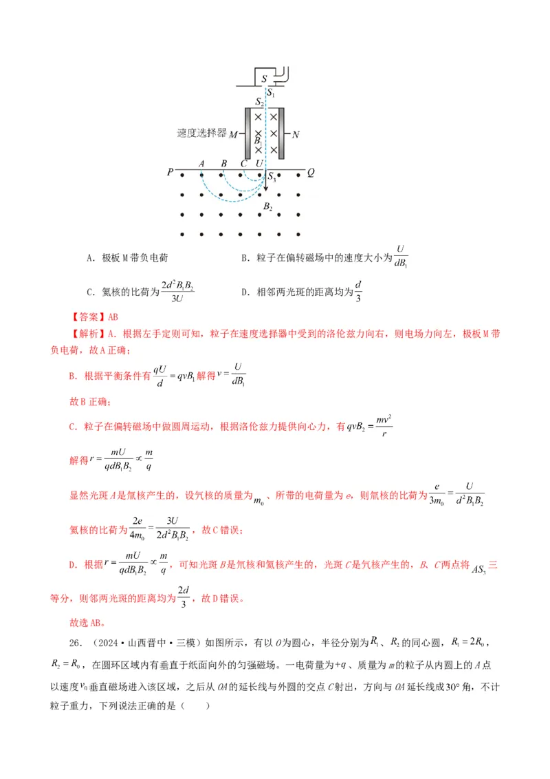 专题10磁场-2024年高考真题和模拟题物理分类汇编（教师卷）_近10年高考真题汇编（必刷）_十年（2014-2024）高考物理真题分项汇编（全国通用）