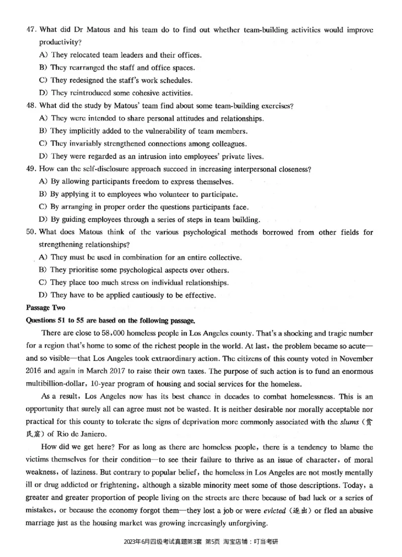 2023.06四级真题第3套_英语四六级整合_英语四六级真题版本二此版为主此文件夹会持续更新_四级真题_1.四级真题+答案解析+听力音频(1989-2025)_22023-2024年(真题-解析-听力=已完结)_2023年