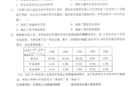 湖北省2025-2026学年第一学期高三元月调考第二次联考历史试卷（含答案）(1)_2026年1月_260129湖北省2025-2026学年第一学期高三元月调考第二次联考（全科）