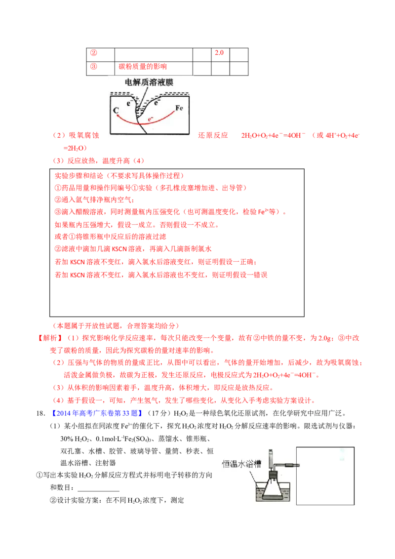 专题91性质原理探究性综合实验（解析卷）_近10年高考真题汇编（必刷）_十年（2014-2024）高考化学真题分项汇编（全国通用）_十年（2014-2023）高考化学真题分项汇编（全国通用）
