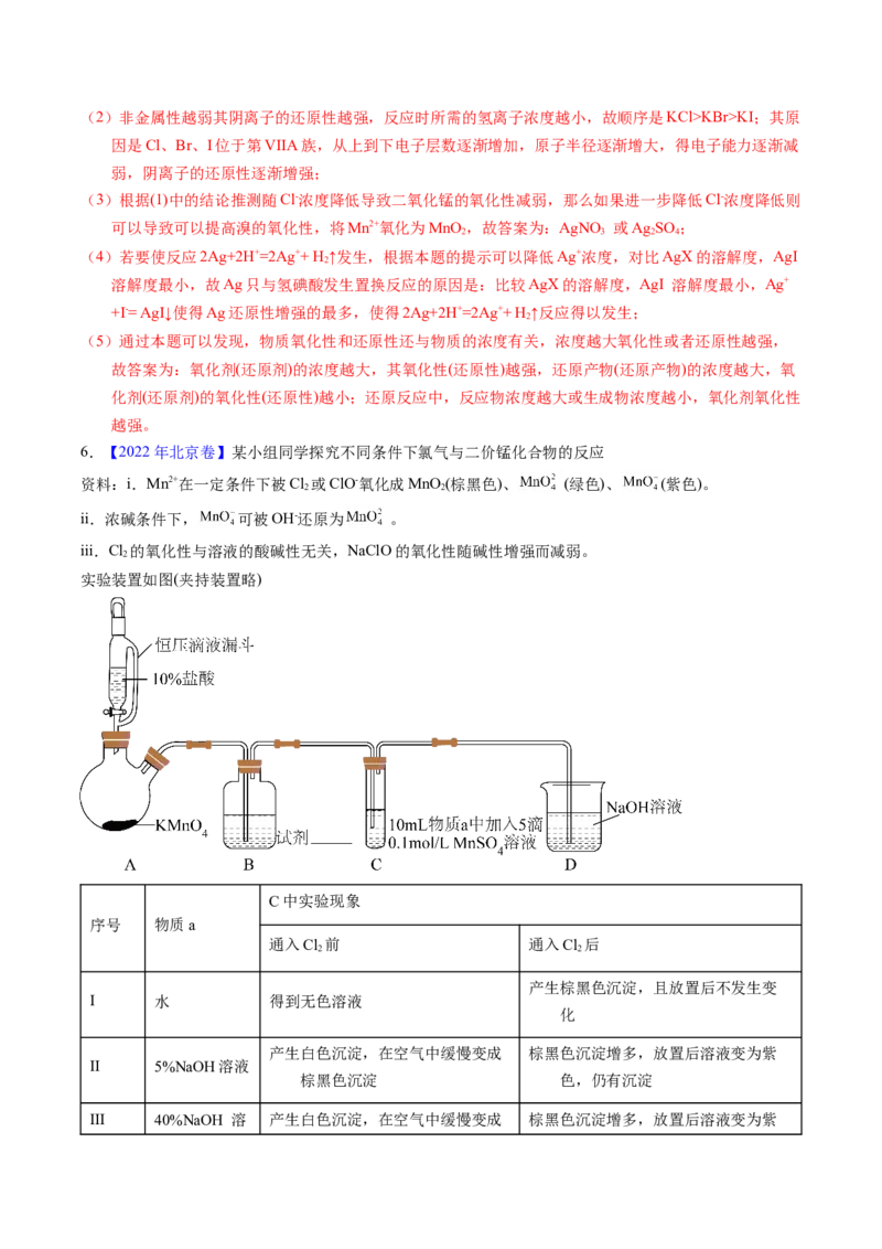 专题91性质原理探究性综合实验（解析卷）_近10年高考真题汇编（必刷）_十年（2014-2024）高考化学真题分项汇编（全国通用）_十年（2014-2023）高考化学真题分项汇编（全国通用）