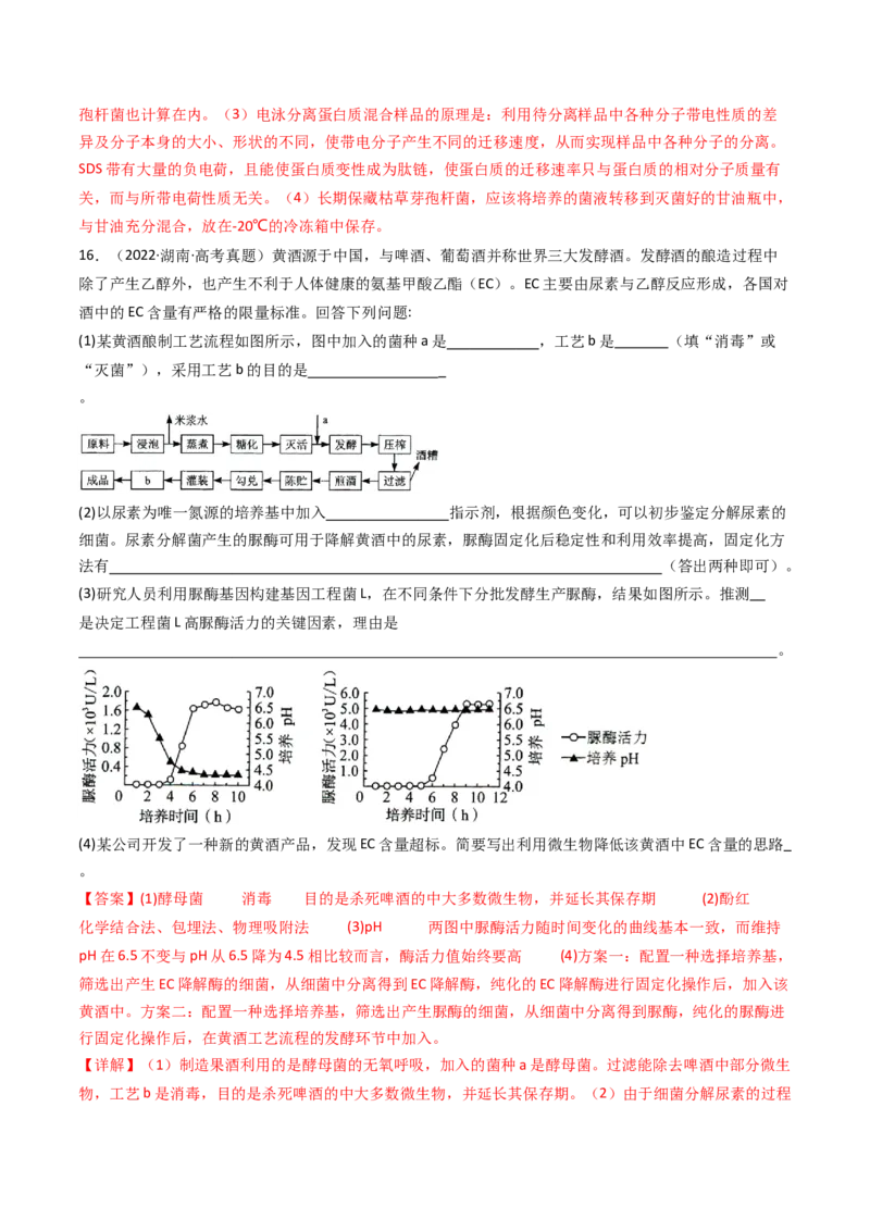 专题23发酵工程（解析卷）_近10年高考真题汇编（必刷）_十年（2014-2024）高考生物真题分项汇编（全国通用）_十年（2014-2023）高考生物真题分项汇编（全国通用）