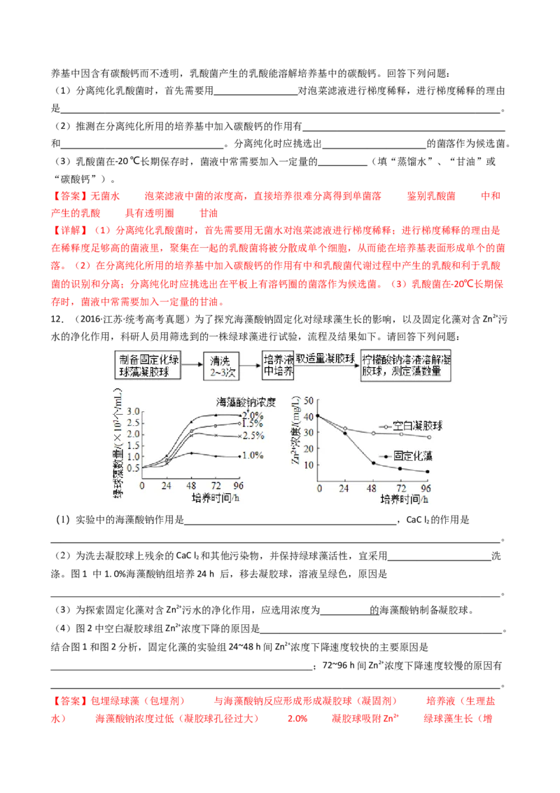 专题23发酵工程（解析卷）_近10年高考真题汇编（必刷）_十年（2014-2024）高考生物真题分项汇编（全国通用）_十年（2014-2023）高考生物真题分项汇编（全国通用）