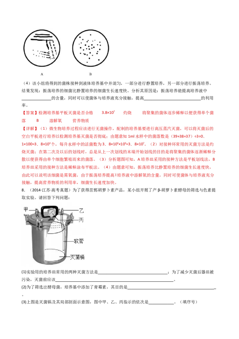 专题23发酵工程（解析卷）_近10年高考真题汇编（必刷）_十年（2014-2024）高考生物真题分项汇编（全国通用）_十年（2014-2023）高考生物真题分项汇编（全国通用）