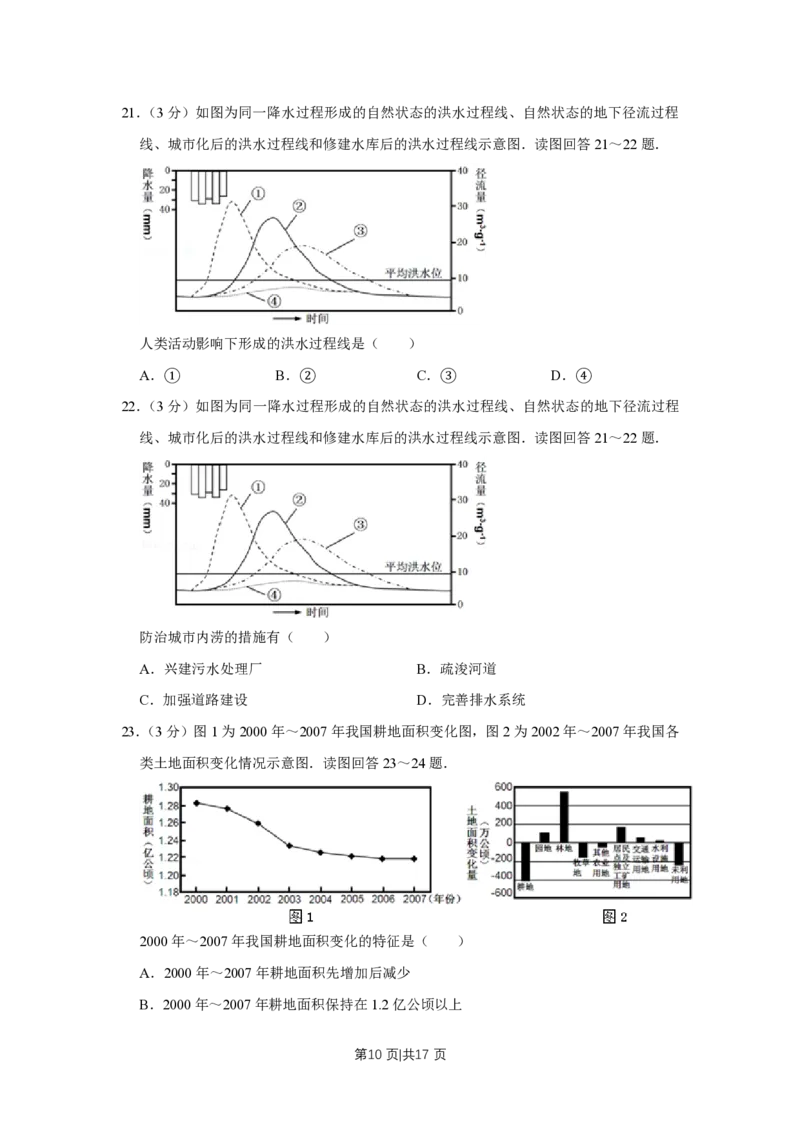 2011年高考地理试卷（江苏）（空白卷）_地理历年高考真题_新&middot;PDF版2008-2025&middot;高考地理真题_地理（按试卷类型分类）2008-2025_自主命题卷&middot;地理（2008-2025）_江苏自主命题&middot;地理（2008-2025）