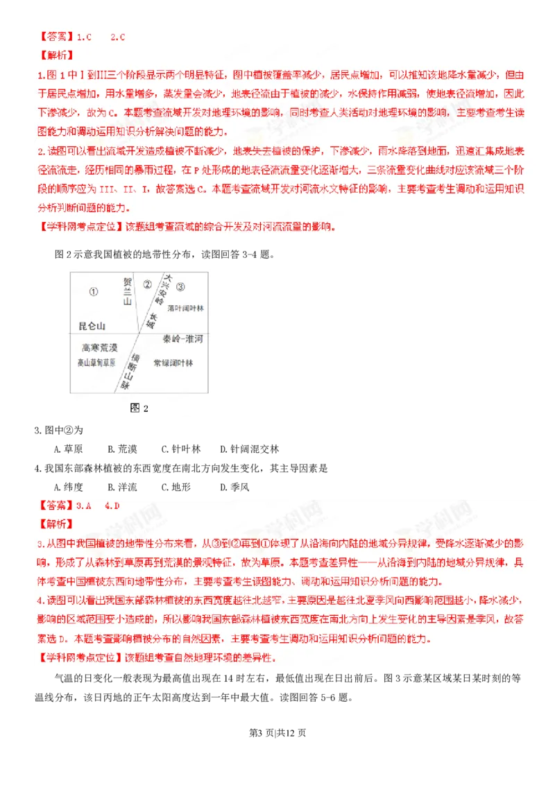 2013年高考地理试卷（山东）（解析卷）_地理历年高考真题_新&middot;PDF版2008-2025&middot;高考地理真题_地理（按年份分类）2008-2025_2013&middot;地理高考真题