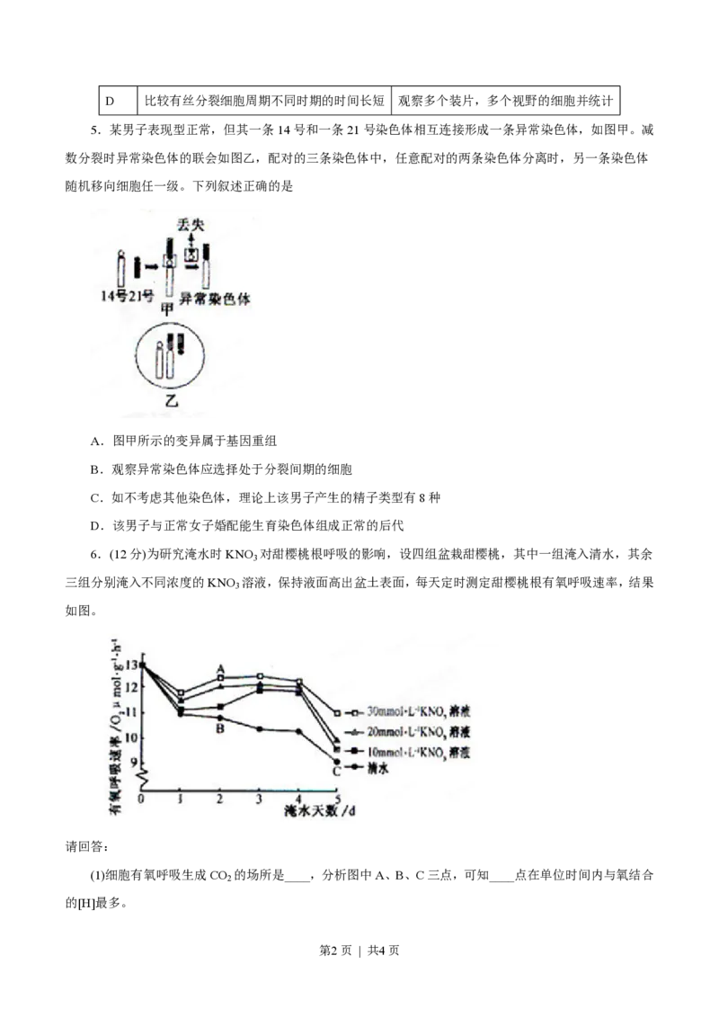 2013年高考生物试卷（福建）（空白卷）_生物历年高考真题_新&middot;PDF版2008-2025&middot;高考生物真题_生物（按年份分类）2008-2025_2013&middot;高考生物真题