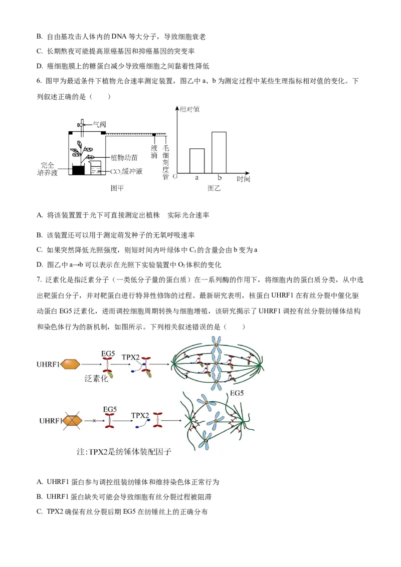 黑龙江省哈尔滨市第九中学2024-2025学年高三上学期期中考试生物Word版含答案_11月_241102黑龙江省哈尔滨市第九中学2024-2025学年高三上学期期中考试