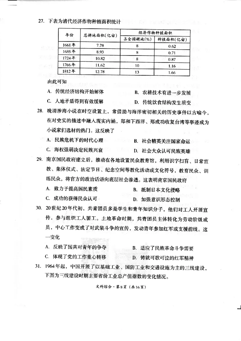 四川省巴中市2024届高三上学期&ldquo;零诊&rdquo;考试文综(1)_2023年8月_028月合集_2024届四川省巴中市普通高中高三上学期&ldquo;零诊&rdquo;考试