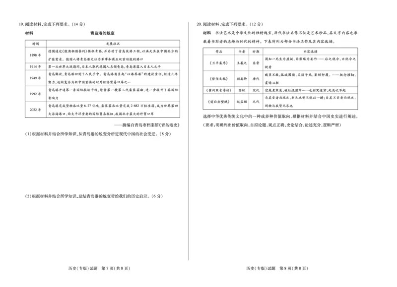 陕西、山西省（专版）2025-2026学年（上）高三年级天一小高考（一）历史试卷_2025年10月_12026年试卷教辅资源等多个文件