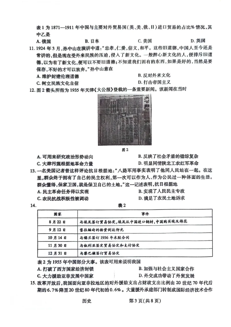 历史试题(1)_2023年10月_0210月合集_2024届陕西省天一大联考高三上学期10月阶段性测试（一）_陕西省天一大联考2024届高三上学期10月阶段性测试（一）历史