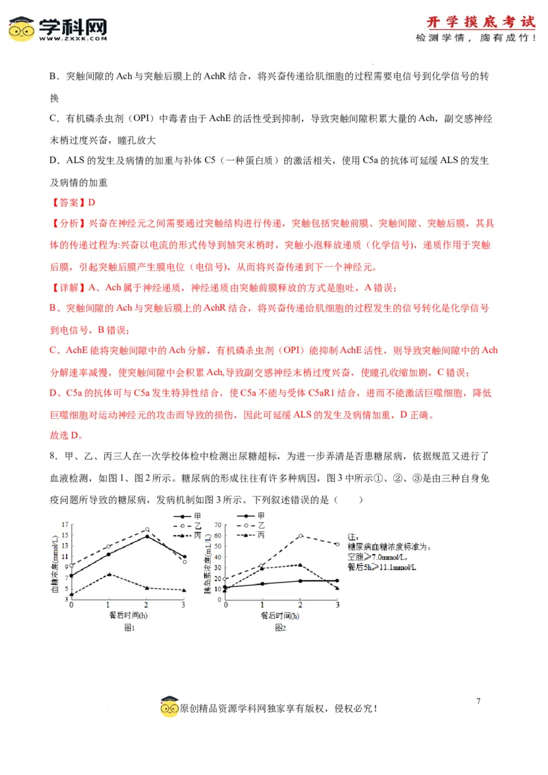 生物（山东卷）（全解全析）_2024届新高三开学摸底考试卷_生物-2024届新高三开学摸底考试卷_生物-2024届新高三开学摸底考试卷（山东卷）