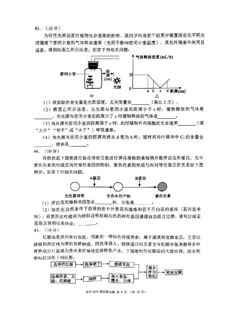四川省成都市蓉城联盟2024届高三上学期开学考试生物(1)_2023年9月_029月合集_2024届四川省成都市蓉城联盟高三上学期开学考试