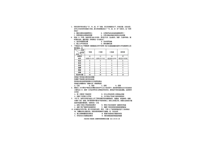 黑龙江省大庆市2025届高三年级第二次教学质量检测历史_2025年1月_250111黑龙江省大庆市2025届高三年级第二次教学质量检测（大庆二模）