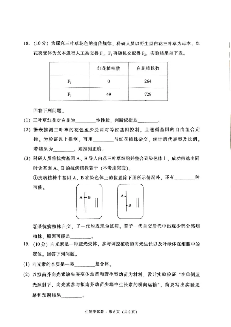云南省昆明市五华区2024-2025学年高三上学期期中教学质量检测生物试题_11月_241103云南省昆明市五华区2024-2025学年高三上学期期中教学质量检测