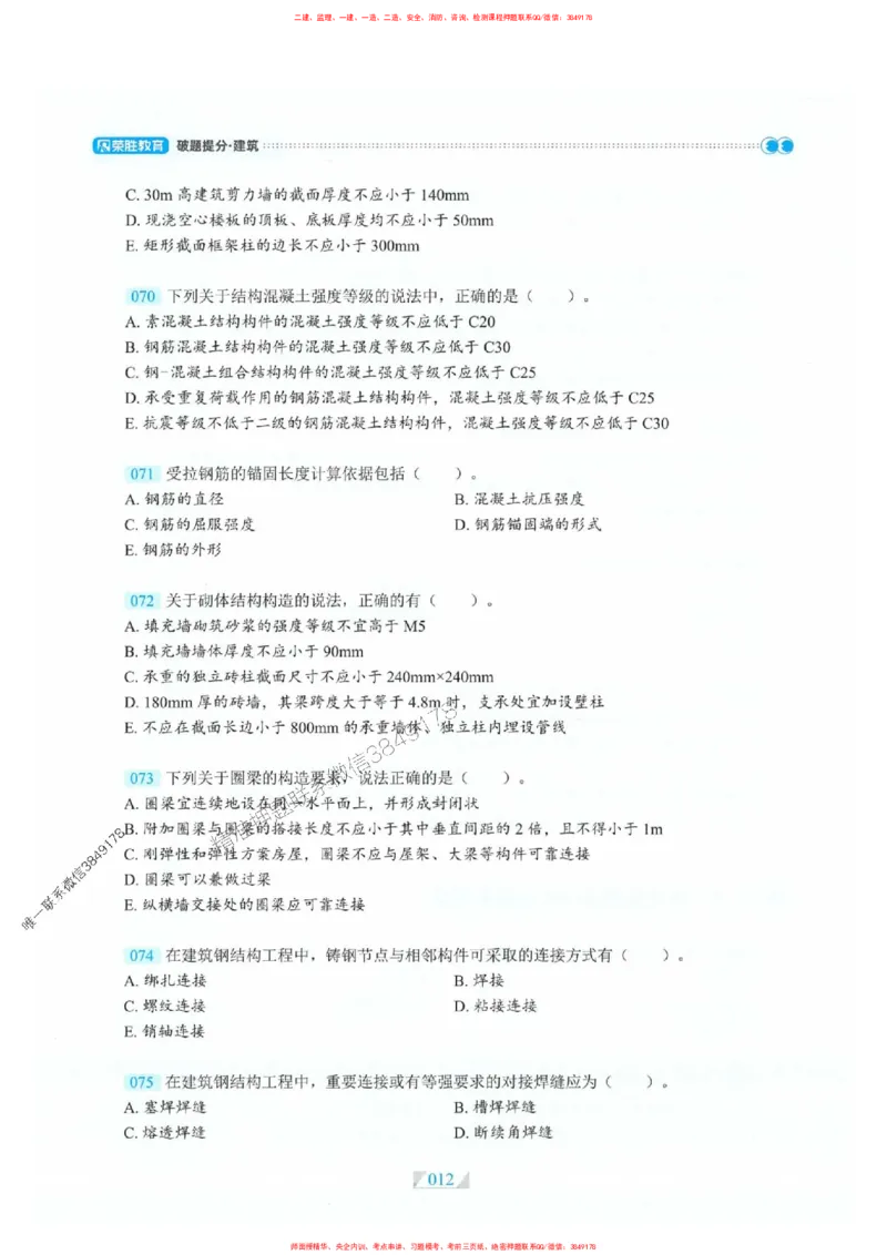 25一建建筑-RS破题提分合集推荐_2026年一级建造师_2026年一建建筑_2025年一建建筑SVIP_01-精华文档✿电子教材✿历年真题_57-建筑《破题提分合集》RS推荐