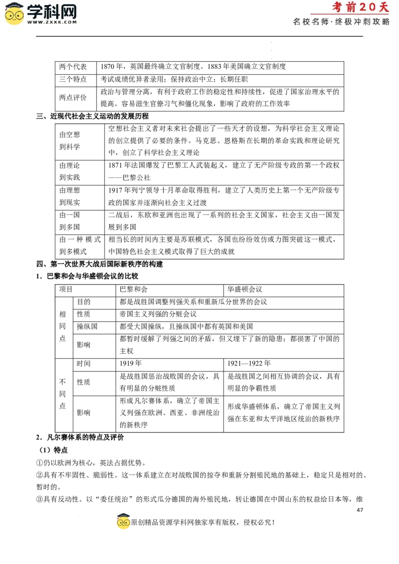 历史（二）（原卷版）_2024高考押题卷_62024学科网全系列_21学科网高考考前终极攻略_历史-2024年高考考前20天终极冲刺攻略_历史（二）-2024年高考考前20天终极冲刺攻略