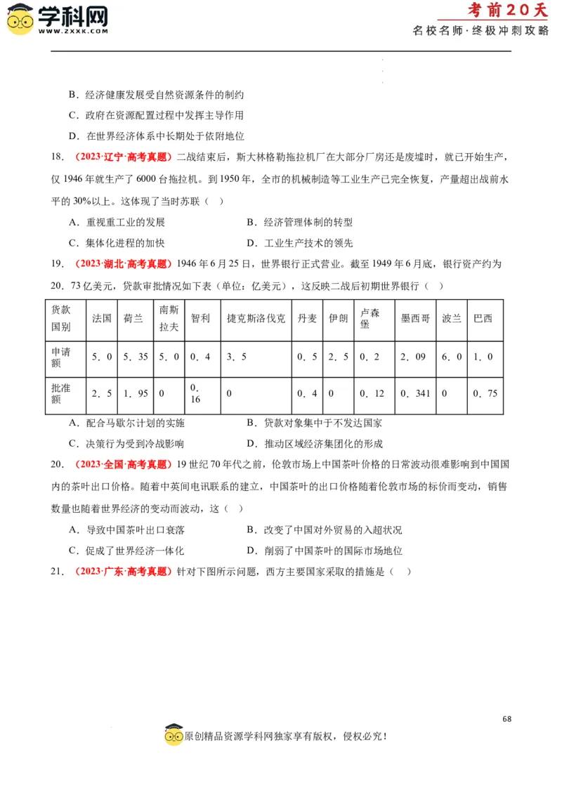 历史（二）（原卷版）_2024高考押题卷_62024学科网全系列_21学科网高考考前终极攻略_历史-2024年高考考前20天终极冲刺攻略_历史（二）-2024年高考考前20天终极冲刺攻略