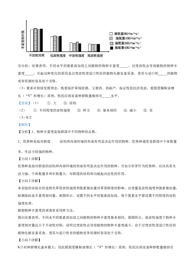 2024年6月浙江卷生物高考真题（解析版）_高考真题全网收集_生物学_2024年新高考6月浙江卷生物高考真题解析（参考版）