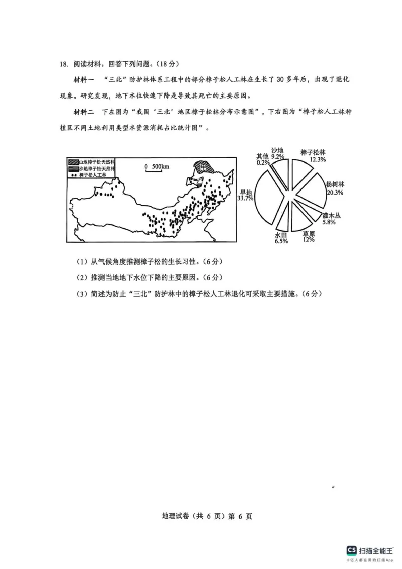 高三起点考试地理试卷_2025年9月_250907湖北省楚天协作体2025-2026学年高三上学期开学（全科）_湖北省楚天协作体2025-2026学年高三上学期9月起点考试地理试题