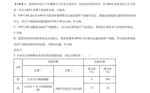 2024年重庆新课标高考生物试卷（解析版）_高考真题全网收集_生物学_2024年新高考重庆卷生物高考真题解析（参考版）