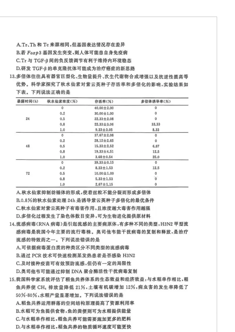 湖北省黄冈市2025-2026学年高三上学期1月期末生物试题(1)_2026年1月_260108湖北省黄冈市2025-2026学年高三上学期1月期末（全科）
