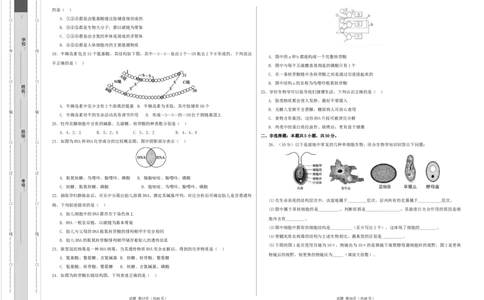 高一生物第一次月考卷（考试版A3）测试范围：第1-2章（人教版2019）_1多考区联考试卷_0924黄金卷：2024-2025学年高一上学期第一次月考9科word解析版含答题卡（天津专用）
