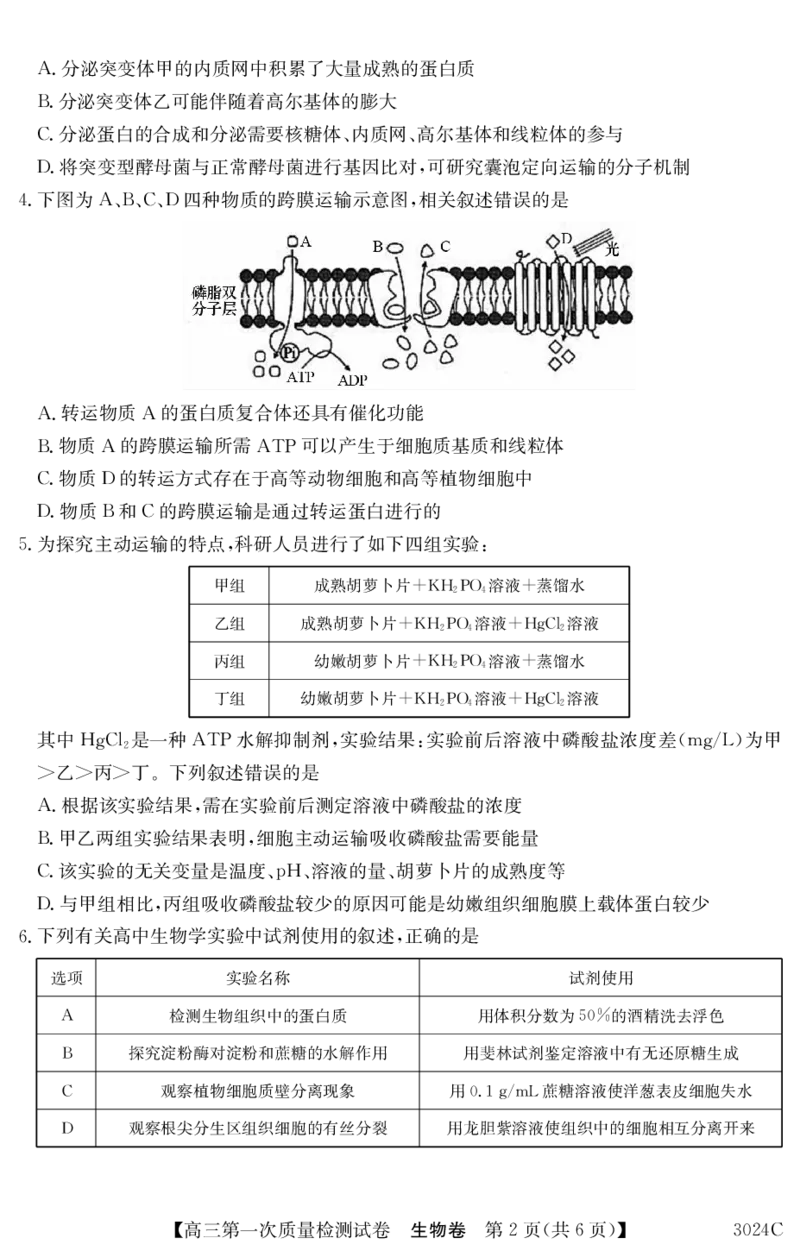 3024C生物_2023年7月_01每日更新_26号_2023届广东纵千文化高三9月联考_试卷