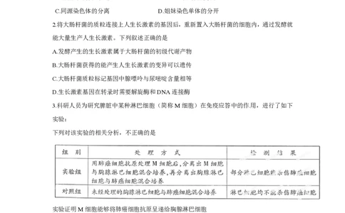 2012年高考生物试卷（四川）（空白卷）_生物历年高考真题_新&middot;PDF版2008-2025&middot;高考生物真题_生物（按年份分类）2008-2025_2012&middot;高考生物真题
