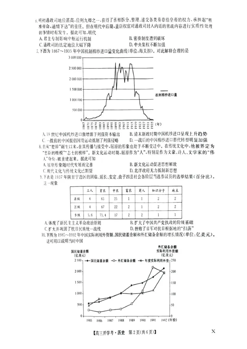 九师联盟高三上(开学考)-历史试题+答案(1)_2023年8月_028月合集_2024届九师联盟高三8月开学联考（XLG）