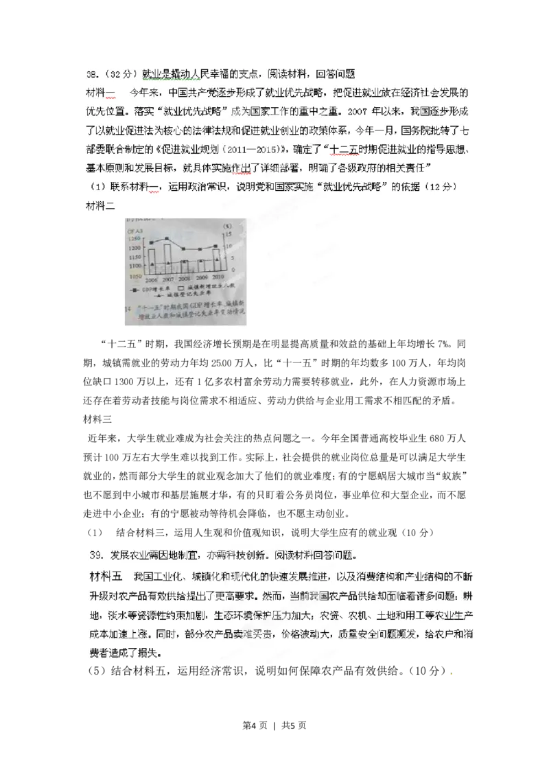 2012年高考政治试卷（四川）（空白卷）_政治历年高考真题_新&middot;PDF版2008-2025&middot;高考政治真题_政治（按年份分类）2008-2025_2012&middot;政治高考真题