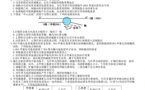 七校联合体2024届高三第一次联考试卷&mdash;&mdash;生物科目（8月）_2023年8月_01每日更新_9号