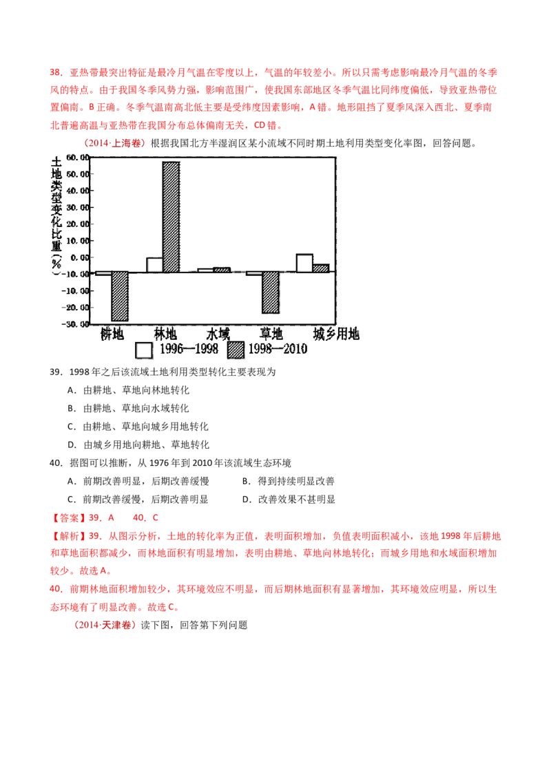 专题17区域地理-十年（2014-2023）高考地理真题分项汇编（解析卷）_近10年高考真题汇编（必刷）_十年（2014-2024）高考地理真题分项汇编（全国通用）